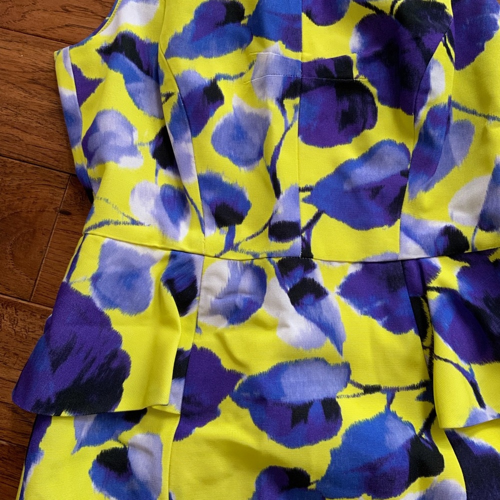 Milly New York Yellow and Blue Floral Dress, size 2 - Picture 2 of 8